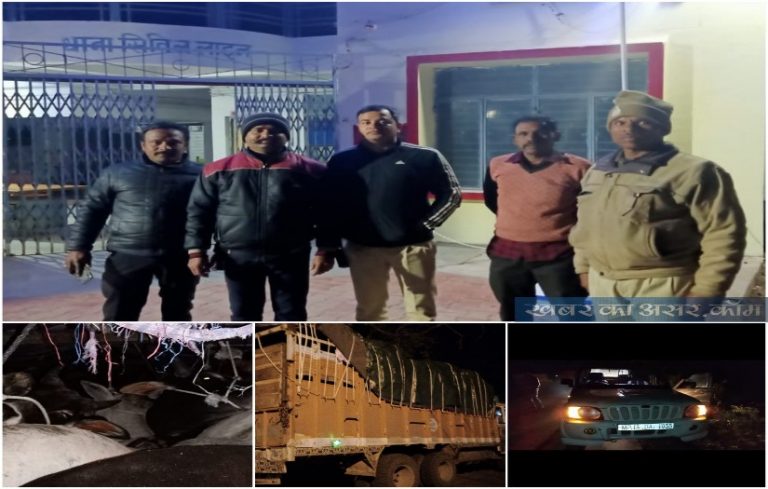 ट्रक और फॉलो स्कोर्पियो की जब पुलिस ने की घेराबंदी 71 नग गौवंश मिले:-सिविल लाइन पुलिस