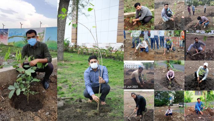 City Limited officials planted saplings and uploaded photos by registering on Vayudoot App