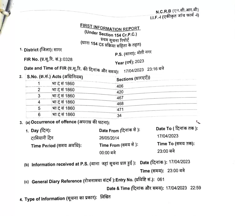 बहुचर्चित कॉलोनी में गड़बड़ी मामले में FIR कटी, लोगो ने की थी निगम में शिकायत