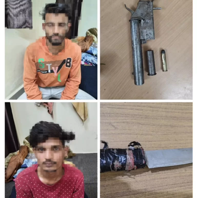 कोतवाली पुलिस ने अवैध देशी तमंचे के साथ बदमाशों को पकड़ा, वारदात की फ़िराक में थे