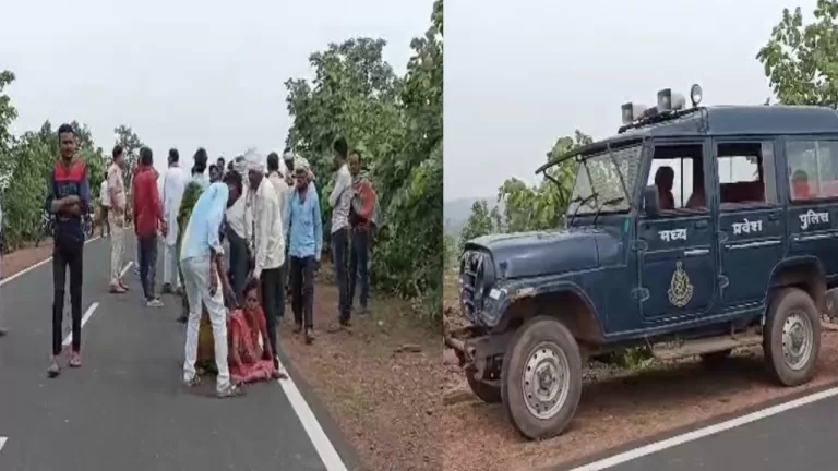 तेज रफ्तार बाइक पुलिस वाहन से टकराई ,मौके पर 2 लोगो की गई जान ,परिजनों ने कर दिया हंगामा