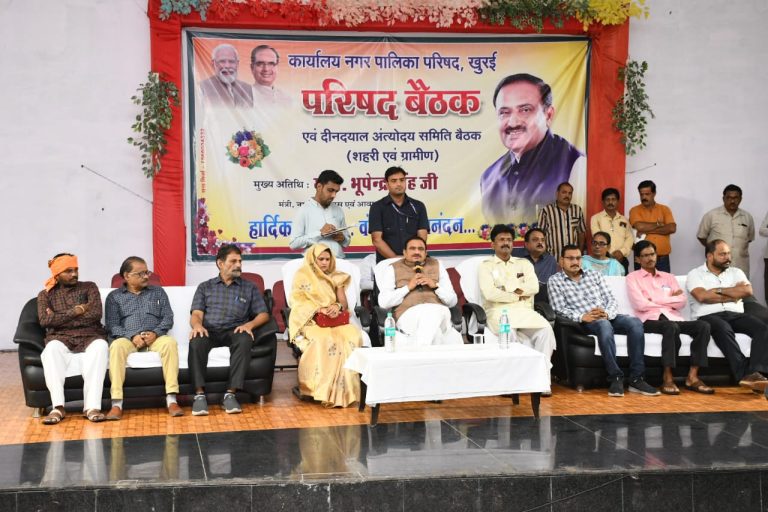 खुरई नपा से जुड़े 12 गावों में सामुदायिक भवन बनेंगे – मंत्री  भूपेन्द्र सिंह