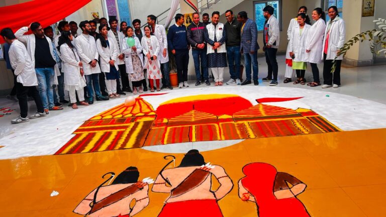 BMC में गणतंत्र दिवस की धूम, अयोध्या राम मंदिर की रंगोली बनाई गई