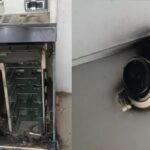 बदमाशो ने गैस कटर से काट दिया एटीएम ,सीसीटीवी कैमरों पर किया ब्लैक स्प्रे