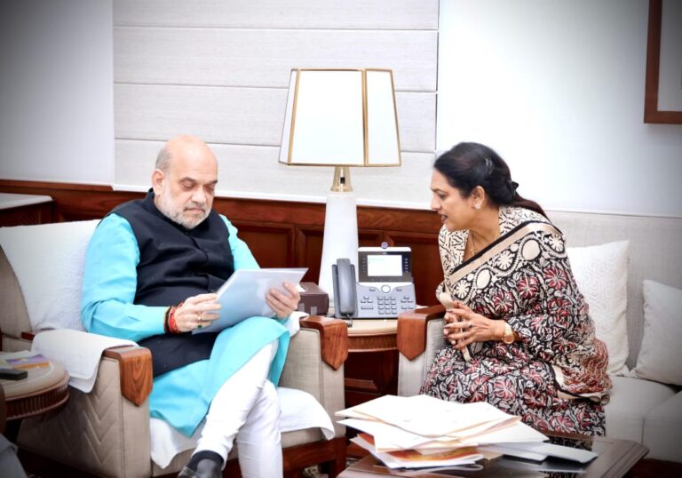 सागर की प्रमुख माँग के चलते सांसद लता वानखेड़े जब केंद्रीय गृह मंत्री शाह से मिली