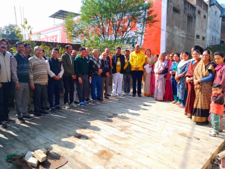 महापौर ने शास्त्री वार्ड स्थित विद्यासागर कालोनी में बनायी गई सी.सी.रोड़ का निरीक्षण किया