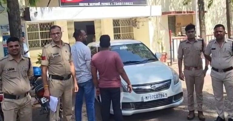 बड़ी मात्रा में कार से अवैध शराब के साथ दो आरोपियो को गिरफ्तार किया गया