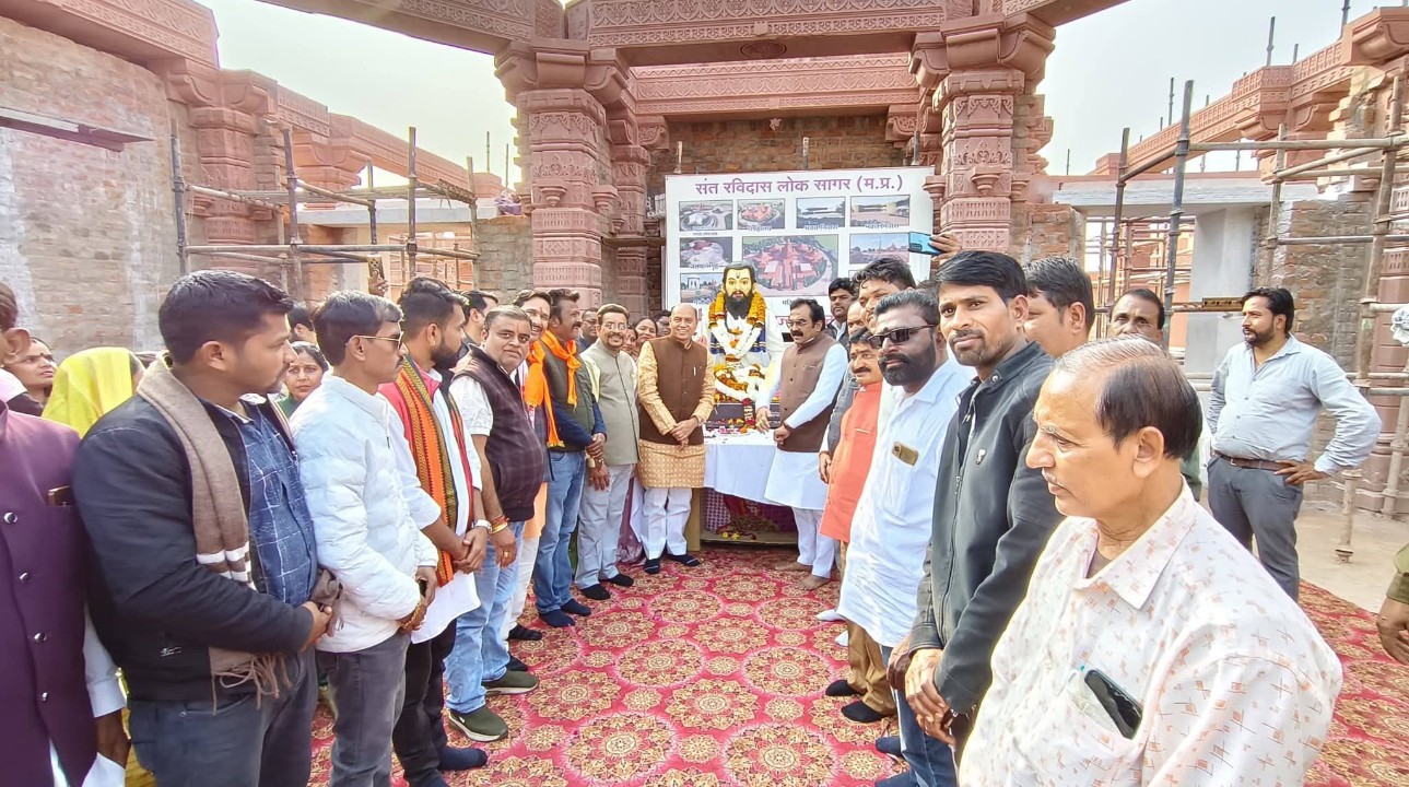 सागर में मंत्री राकेश सिंह ने बड़तूमा में निर्माणाधीन संत रविदास स्मारक का किया निरीक्षण