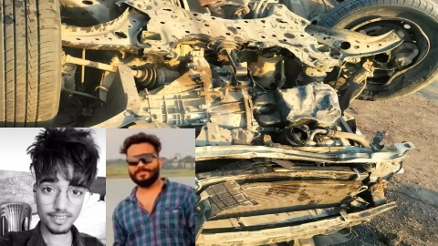 सागर में भीषण सड़क हादसा: शादी से लौट रही कार पलटी, दो युवकों की मौके पर मौत